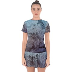 Window Frost Drop Hem Mini Chiffon Dress by bloomingvinedesign