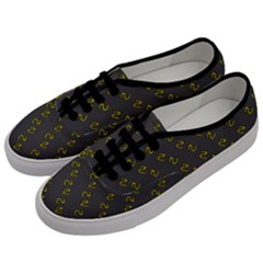 No Step On Snek Pattern Charcoal Dark Gray Background Meme Men s Classic Low Top Sneakers by snek