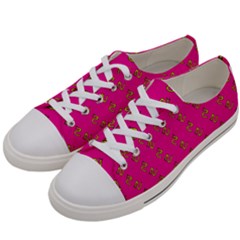 No Step On Snek Pattern Pink Background Meme Women s Low Top Canvas Sneakers by snek