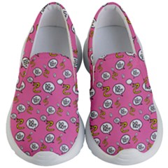 No Step On Snek Do Not Bubble Speech Pattern Pink Background Meme Kids Lightweight Slip Ons by snek