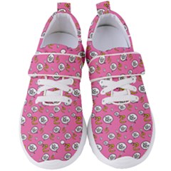 No Step On Snek Do Not Bubble Speech Pattern Pink Background Meme Women s Velcro Strap Shoes by snek
