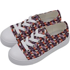 Pattern Abstract Fabric Wallpaper Kids  Low Top Canvas Sneakers by Pakrebo