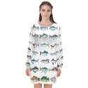ML 6-6 Fish Long Sleeve Chiffon Shift Dress  View1