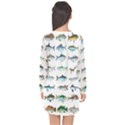 ML 6-6 Fish Long Sleeve Chiffon Shift Dress  View2
