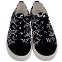 Black White Abstract Flower Men s Low Top Canvas Sneakers View1