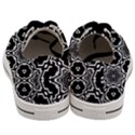 Black White Abstract Flower Men s Low Top Canvas Sneakers View4