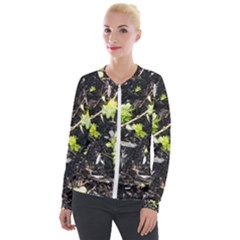 Signs Of Spring Velour Zip Up Jacket by Riverwoman