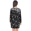 Floral Stars -Black and White, High Contrast Long Sleeve Chiffon Shift Dress  View2