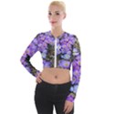 Signs of spring purple crocus Long Sleeve Cropped Velvet Jacket View1