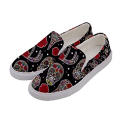 Mexican Sugar Skull Women s Canvas Slip Ons by 100rainbowdresses