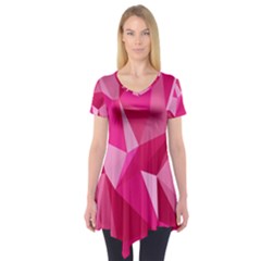 Pattern Halftone Geometric Short Sleeve Tunic  by Nexatart