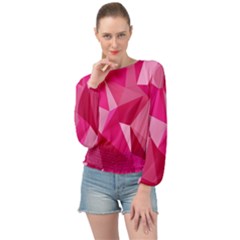 Pattern Halftone Geometric Banded Bottom Chiffon Top by Nexatart