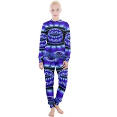Fractal Blue Sphere 3d Pattern Women s Lounge Set by Pakrebo