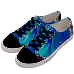 Paint Acrylic Paint Art Colorful Blue Men s Low Top Canvas Sneakers by Pakrebo