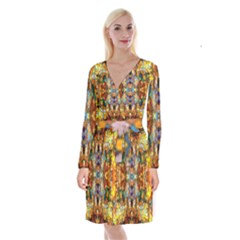 Ml-c6-2 Long Sleeve Velvet Front Wrap Dress by ArtworkByPatrick