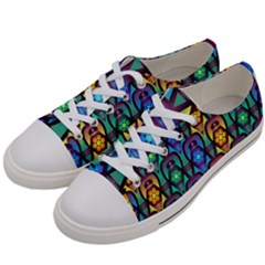 Pattern Background Bright Blue Women s Low Top Canvas Sneakers by Simbadda