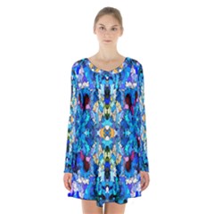 Ml 187 1 Long Sleeve Velvet V-neck Dress by ArtworkByPatrick