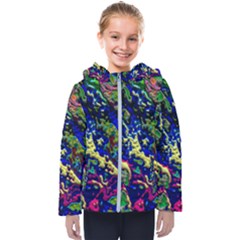 3d Colorful Texture 2                      Kids  Hooded Puffer Jacket by LalyLauraFLM