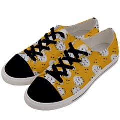 Fluffy Clouds Mustard  Men s Low Top Canvas Sneakers by VeataAtticus