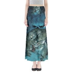 Aweome Troll With Skulls In The Night Full Length Maxi Skirt by FantasyWorld7