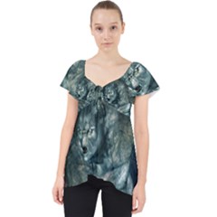 Aweome Troll With Skulls In The Night Lace Front Dolly Top by FantasyWorld7