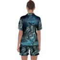 Aweome Troll With Skulls In The Night Satin Short Sleeve Pyjamas Set View2