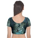 Aweome Troll With Skulls In The Night Velvet Short Sleeve Crop Top  View2