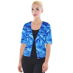 Strudel Blue White Light Blue Cropped Button Cardigan by Pakrebo