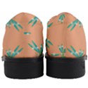 Turquoise Dragonfly Insect Paper Women Heeled Oxford Shoes View4