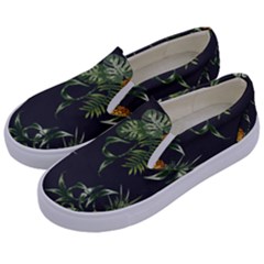 Pineapples Pattern Kids  Canvas Slip Ons by Sobalvarro