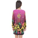 Dancing Colorful Disco Long Sleeve Chiffon Shift Dress  View2
