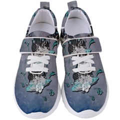 Sport, Surfboard With Flowers And Fish Women s Velcro Strap Shoes by FantasyWorld7