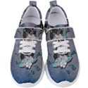 Sport, surfboard with flowers and fish Women s Velcro Strap Shoes View1