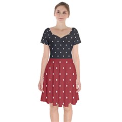 Polka Dot Short Sleeve Bardot Dress by flowerland