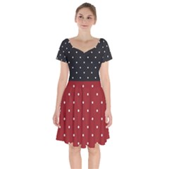 Polka Dot Short Sleeve Bardot Dress by flowerland