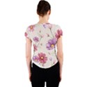 Vector Hand Drawn Cosmos Flower Pattern Crew Neck Crop Top View2