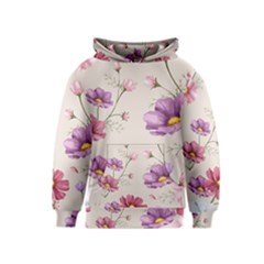 Vector Hand Drawn Cosmos Flower Pattern Kids  Pullover Hoodie by Sobalvarro