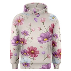 Vector Hand Drawn Cosmos Flower Pattern Men s Overhead Hoodie by Sobalvarro