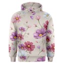 Vector Hand Drawn Cosmos Flower Pattern Men s Overhead Hoodie View1