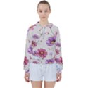 Vector Hand Drawn Cosmos Flower Pattern Women s Tie Up Sweat View1