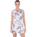 Cute Unicorns With Magical Elements Vector Lace Up Front Bodycon Dress View1