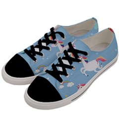 Unicorn Seamless Pattern Background Vector (2) Men s Low Top Canvas Sneakers by Sobalvarro