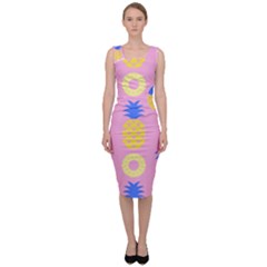 Pop Art Pineapple Seamless Pattern Vector Sleeveless Pencil Dress by Sobalvarro