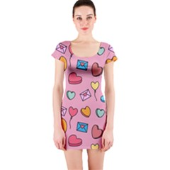 Candy Pattern Short Sleeve Bodycon Dress by Sobalvarro