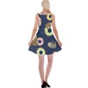 Cute Sloth With Sweet Doughnuts Reversible Velvet Sleeveless Dress View2