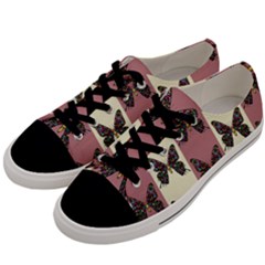 Butterflies Pink Old Old Texture Men s Low Top Canvas Sneakers by Vaneshart