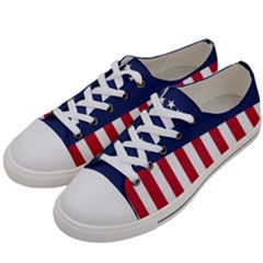 Betsy Ross Flag Usa America United States 1777 Thirteen Colonies Vertical Men s Low Top Canvas Sneakers by snek