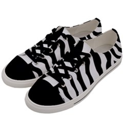 Wild Zebra Pattern Black And White Men s Low Top Canvas Sneakers by picsaspassion