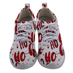 Christmas Watercolor Hohoho Red Handdrawn Holiday Organic And Naive Pattern Women Athletic Shoes by genx
