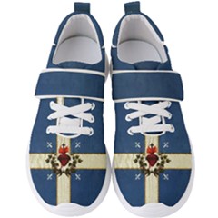 Quebec Flag Drapeau Québec Patriote Carillon Sacré-coeur Christian Catholic Old Vintage With Fleurs De Lys Men s Velcro Strap Shoes by Quebec